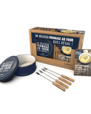 Coffret Cuiseur Fromage Fondu Cookut avec plat et fourchettes, idéal pour un délicieux fromage.