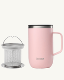 Mug Tisanière Isotherme avec Filtre - Qwetch - 470ml - Disponible en 4 Couleurs : Rose, Bleu, Vert, Noir