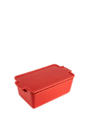 Terrine céramique Appolia 650g in a vibrant red color, perfect for serving and storing dishes.