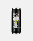 Zoom dessin joyeux de Snoopy sur gourde Can'it HAPPY