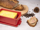 Terrine céramique Appolia 650g with bread and coffee beans on a wooden board.