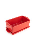 Terrine céramique Appolia 650g in vibrant red color, perfect for serving and baking delicious meals.