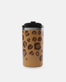 Qwetch Travel Mug isotherme Wild Camel with leopard pattern, stylish and thermal performance.
