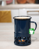 Mug chauffant Sixtea de Cookut avec base bougie, pour thé et café à 60°C, température idéale pour dégustation.